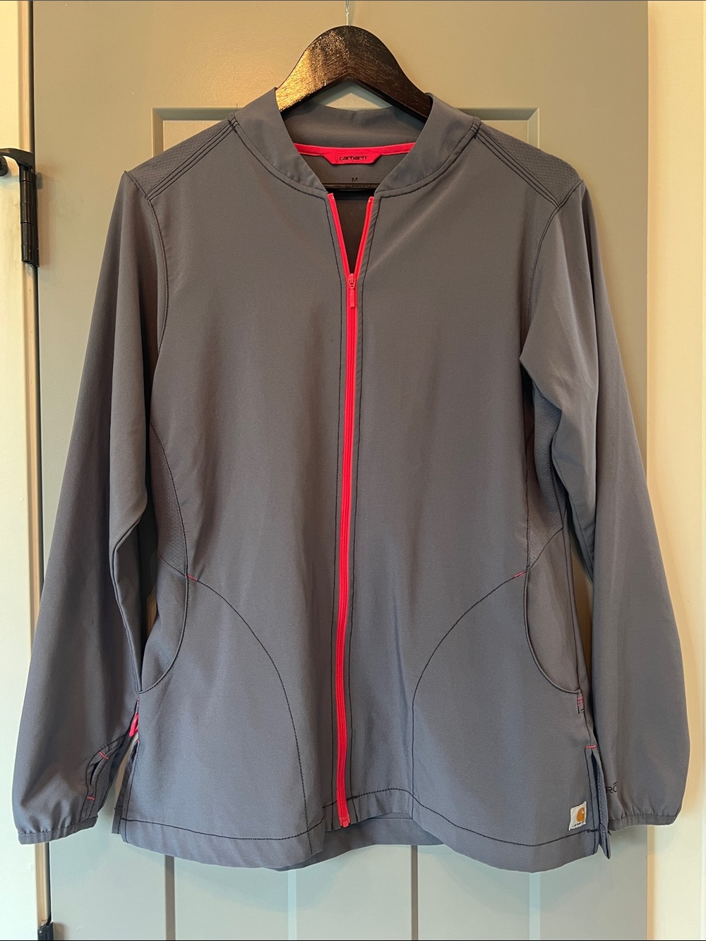 Carhartt Gray Jacket with Pink Zip Trim